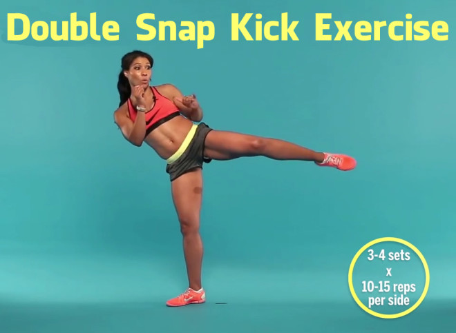 Full Body Workout Double Snap Kick Exercise (Video)