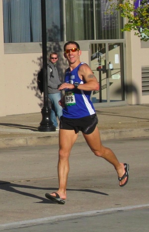 Man Runs Marathon In Flip Flops