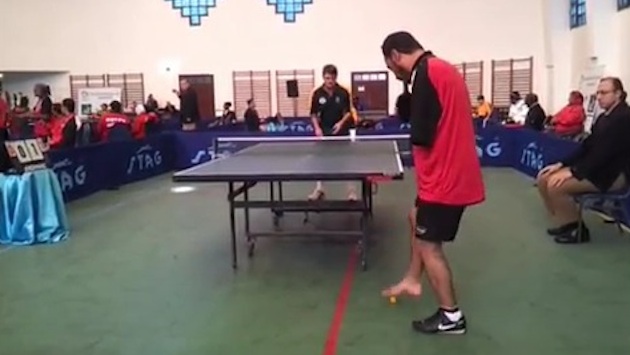 Armless Ping Pong Player Is Amazing!