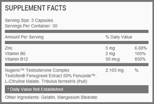 nugenix ingredients