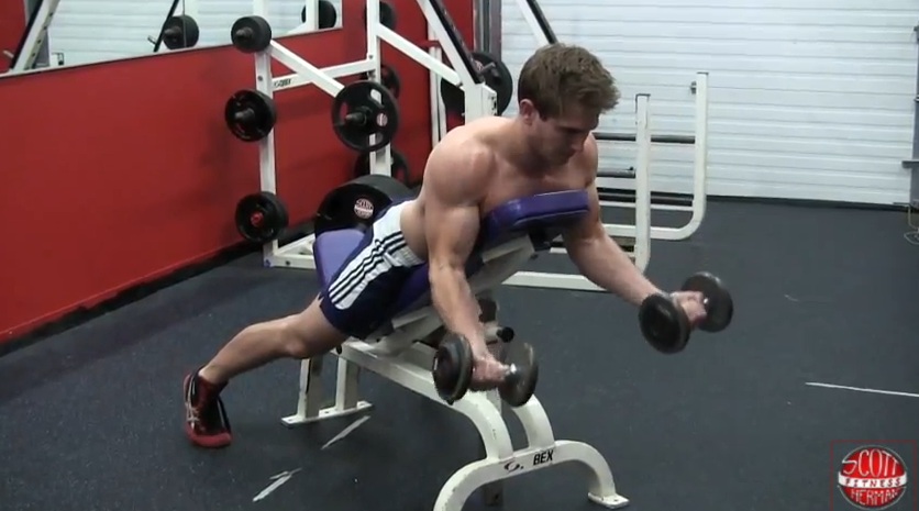 Prone Incline Curl With Dumbells (Video)